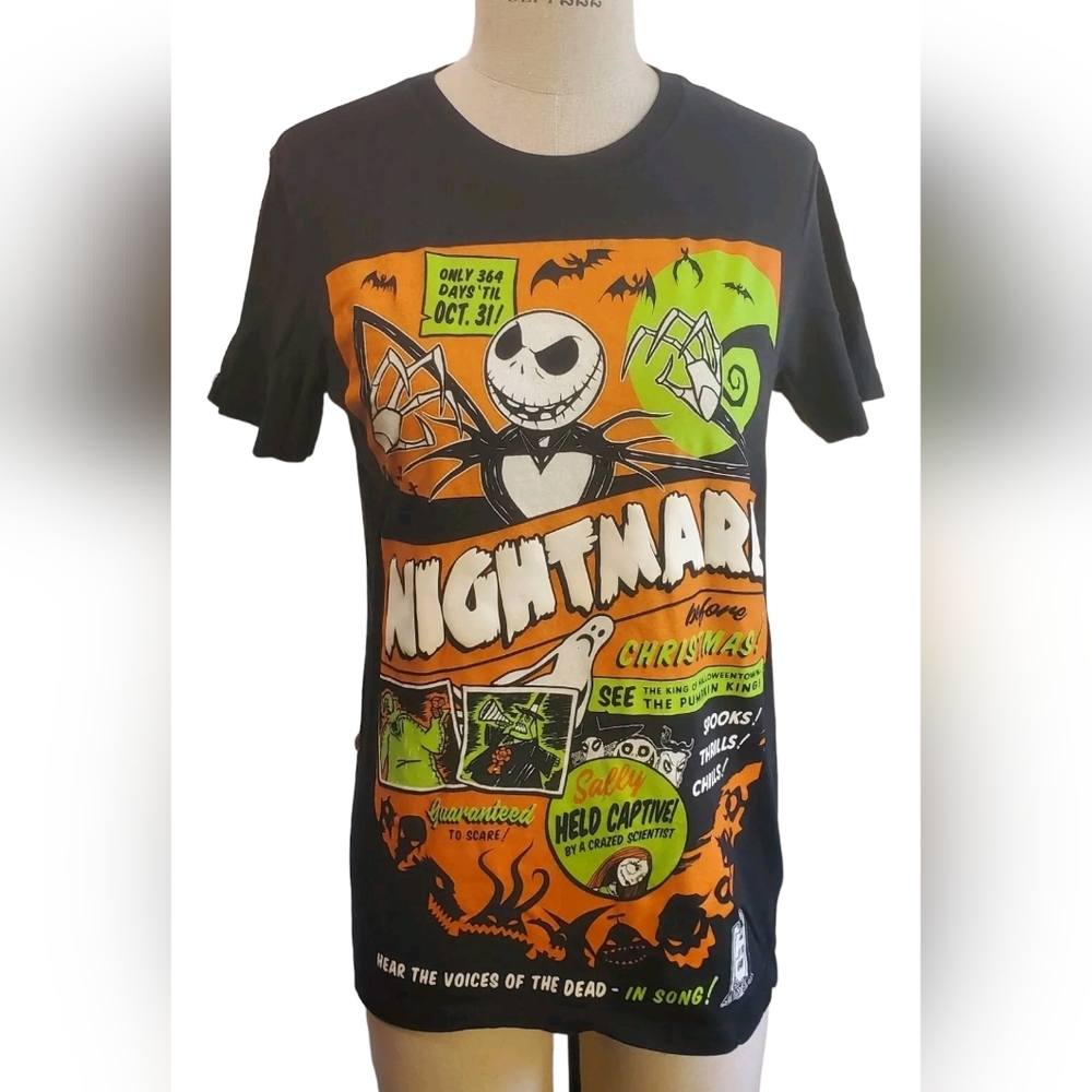 Disney Jack Skellington The Nightmare before Christmas Neon Poster Tee‎ Size S
